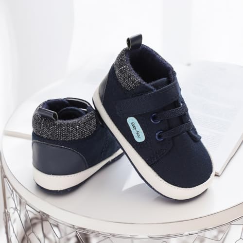 Image of CENCIRILY Baby Boys Girls High Top Sneakers Soft Soles Anti Skid Infant Ankle Shoes Toddler Prewalker First Walking Crib Shoes