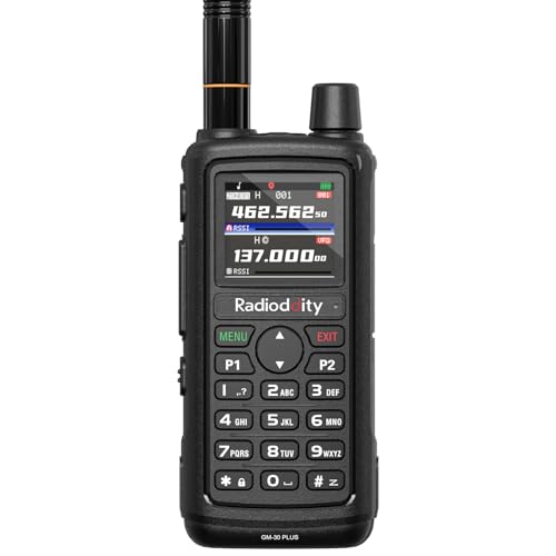Image of Radioddity GM-30 Plus GMRS Handheld Radio, GMRS Repeater Capable, Long Range NOAA /UHF /VHF /Airband Scanner & Receiver with 1000 Channels, GPS Tracking, 2500mAh Battery USB-C Charging, 1 Pack