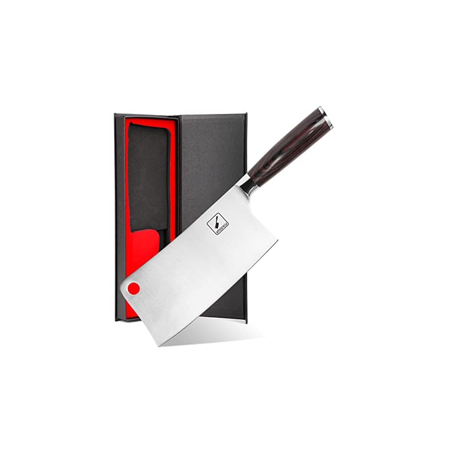 imarku Cleaver Knife 7 Inch Meat Cleaver - SUS440A Japan High Carbon Stainless Steel Butcher Knife with Ergonomic Handle, Ultra Sharp Knife, Kitchen Gadgets for Home/Restaurant, Valentines Day Gifts