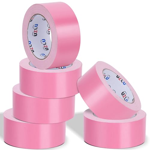 Ruban adhésif rose sans résidus pour réparer sans abîmer, lot de 6 rouleaux anti-déchirure