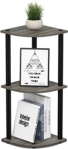 Image of Ash & Roh 3-Tier Corner Display Rack Multipurpose Shelf, Industrial Storage for Bedroom, Living Room, Kitchen, Small Space. (H-2.6 Ft | W-2 Ft | D-1 Ft) (3-Tier Corner Rack)