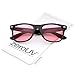 zeroUV Rare Color Tinted Lens Classic Horn Rimmed Sunglasses (Pink)