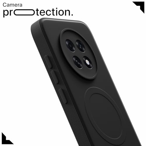 Image of Pikkme Back Cover for Oppo F31 Pro Plus 5G Soft Matte Silicone Mag-Safe Design (Mag-Safe Not Support) Camera Protection | Slim Fit Bumper Cover (Black)