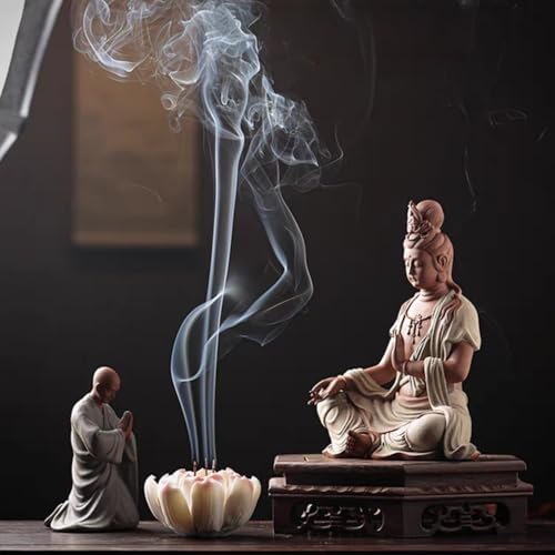 Brûle-encens céramique bleu grand modèle attrape-cendres décoratif zen - 4