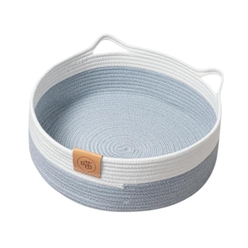 Generic キャットベッド 綿ロープ編み 耐摩耗性 猫用スクラッチャー 滑り止め ペットクッション 爪とぎボード 通気性 快適 猫耳デザイン 室内飼育に適用, S