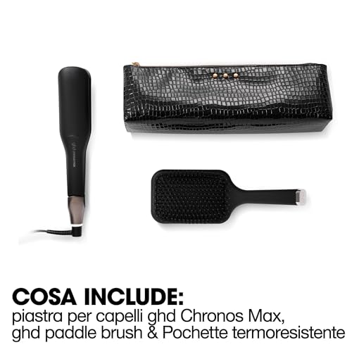 Ghd Chronos Max Gift Set – Piastra Per Capelli A Lamelle Larghe Con Spazzola Piatta E Custodia Termoresistente. Styling 3X Più Veloce, Effetto Hd 24H E Capelli Visibilmente Più Lisci E Luminosi - 5
