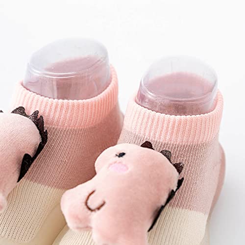 Baby Sock Shoes Baby Walking Shoes Summer and Autumn Comfortable Infant Toddler Shoes Cute Dinosaur (Pink, 5.5 Infant)4