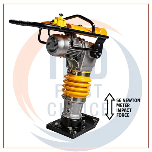 Image of IND Tamping Rammer Machine with 3 HP Electric Motor / 4.8 HP GX160 Petrol Engine - Heavy Duty Compactor for Soil, Road & Construction Work (3 HP COPPER MOTOR)