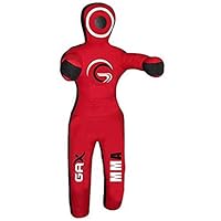 GAX Grappling Dummy Punch Bag - BJJ MMA, Muay Thai Judo Kicking | Boxing | Wrestling | Punching Target Bag, Martial Arts and Fitness Training, CANVAS Material - Red(6 Feet (180 cms))