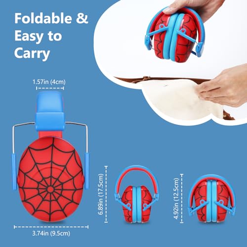 ProCase Kids Noise Cancelling Headphones, Kids Ear Protection Monster Jam Truck, Fireworks Hearing Protection Noise Reduction, Noise Canceling Earmuffs for Sensory Autism Toddler Children -Red