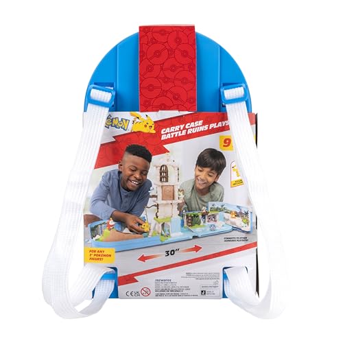 Pokémon Carry Case Battle Ruins Playset - Portable Transforming Backpack Playset with Action Features and 2-inch Pikachu Battle Figure - Image 4