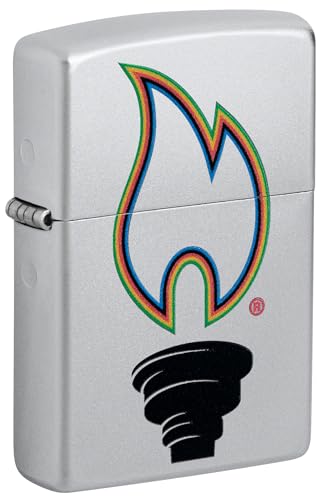 Encendedor Zippo Windproof Satin Chrome Metal miniatura 1