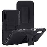 KAWOO Galaxy A7 2018 Holster Case, Combo Shell & Holster Case - Super Slim Shell Case with Built-in Kickstand, Swivel Belt Clip Holster for Samsung Galaxy A7(2018)/A750