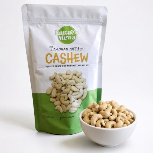 Image of NATURE'S MEWA Konkan Cashew Nuts W320 Premium Whole Kaju | Crunchy & Fresh Natural Cashews for Snacking, Cooking & Sweets | Rich in Protein & Healthy Fats 200 GM