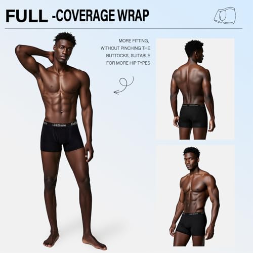 Men's Cotton Breathable Boxer Trunks Pack(4), Elastic Underwear Pack for Men2