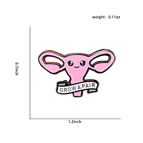 Image of GuDeKe Woemen Pin Feminist Uterus Balls Courage Brooch Cute Funny Pins Gifts Brooches