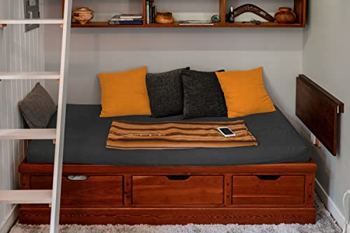 Foto von npluseins klassisches Jersey Spannbetttuch - vielen Farben + Größen - 100% Baumwolle 159.192, 140-160 x 200 cm, anthrazit