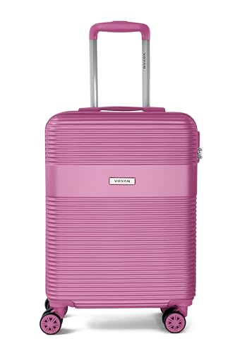 VOYAN Maleta Cabina 55x40x20 Bio Rosa, Trolley Rígido ABS Lightweight con Ruedas Dobles 360°, Carcasa Dura Ligera y Cerradura de Seguridad, Equipaje de Mano para Viajes en Avión