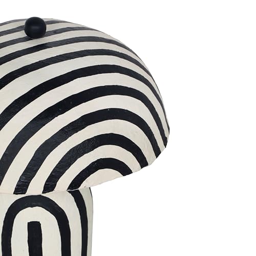 Image of Tov Furniture Maiori Black Striped Papier Mache Table Lamp