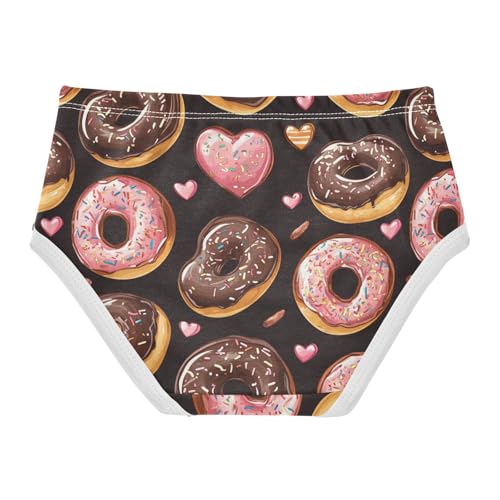 Wusikd Chocolate Doughnuts Girls' Underwear Cotton Hearts Girls Briefs Soft Toddler Underwear 2T2