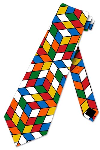 Three Rooker Puzzle Cube Ties Mens Illusion Puzzle Necktie