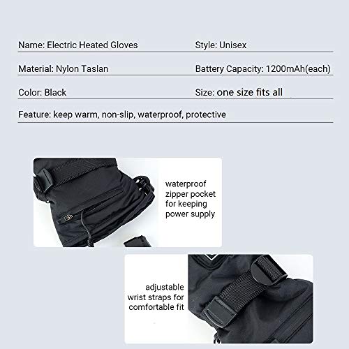 Luvas aquecidas recarregáveis Luvas impermeáveis Luvas isoladas Luvas aquecidas elétricas de regulaç