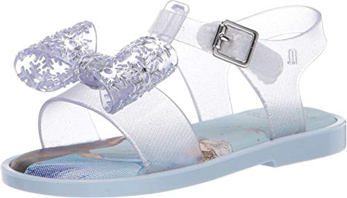 mini melissa Girl's Mar Sandal + Frozen BB (Toddler/Little Kid) Silver Glitter 7 Toddler