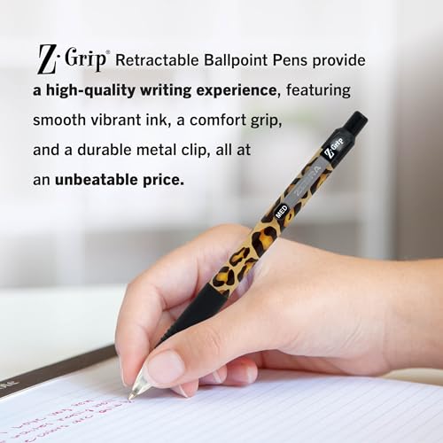 Image of Zebra Pen Z-Grip Animal Print Retractable Ballpoint Pen, Black, 1mm, 18-Pk | Smooth Writing, Medium Point Tip, Ideal for Planners, Note-Taking, School and Office Supplies, and Everyday Writing (22818)