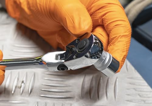 Sealey Siegen Extra-Long Flexi-Head Ratchet Wrench 1/4" Sq Drive - Flip Reverse 90° Pivot Head - S01257 - Image 4