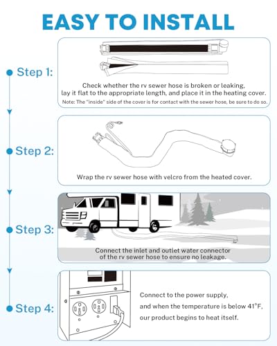 Image of Kohree 10FT Heated RV Sewer Hose Sleeve, RV Winter Accessories for RV