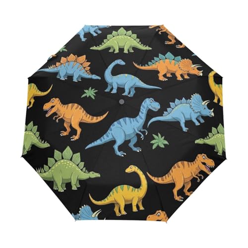 Parapluie compact automatique GAIREG noir dinosaure pour sac à dos