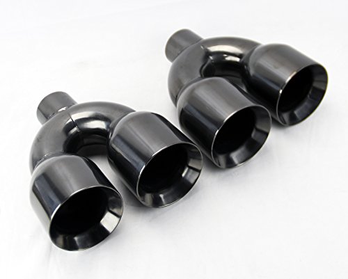 Dual 4.0' Quad Staggered Titanium Exhaust Tip for...