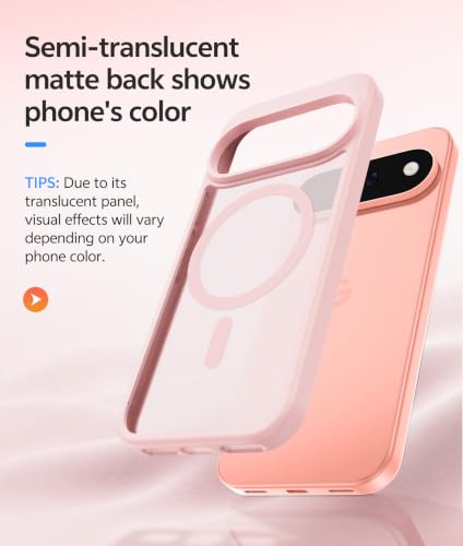 Image of FNTCASE for Google Pixel 11 Pro Case / Pixel 11 Case, with Screen Protector | Fit for Magsafe, Translucent Matte, 14FT Military Grade Drop Protection, Shockproof Protective Phone Cover, Light Pink