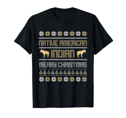 Native American Indian Buon Natale Divertente Regalo Brutto Natale Maglietta