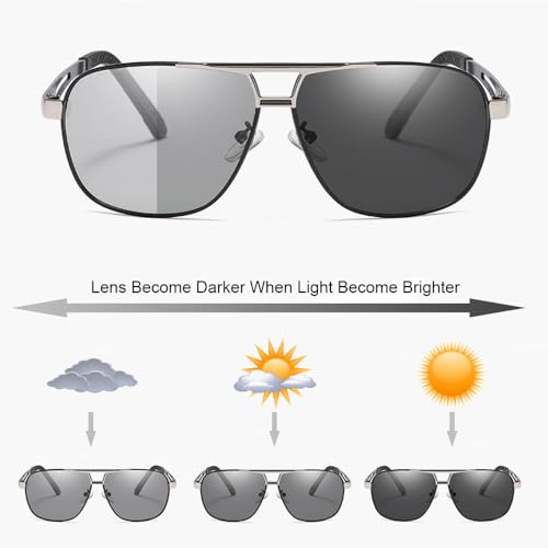 Polarized Photochromic Sunglasses for Men - UV400 Protection Clear Vision and Lightweight Sun Glasses for Driving Fishing Cycling Outdoor2