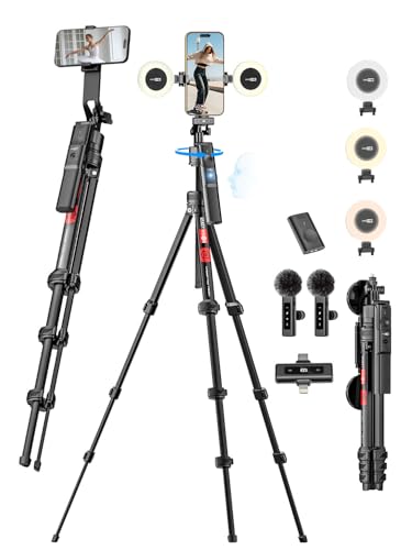 USKEYVISION Vlogging Kit w/Remote,YouTube Starter Kit,Auto Face Tracking Tripod for iPhone...