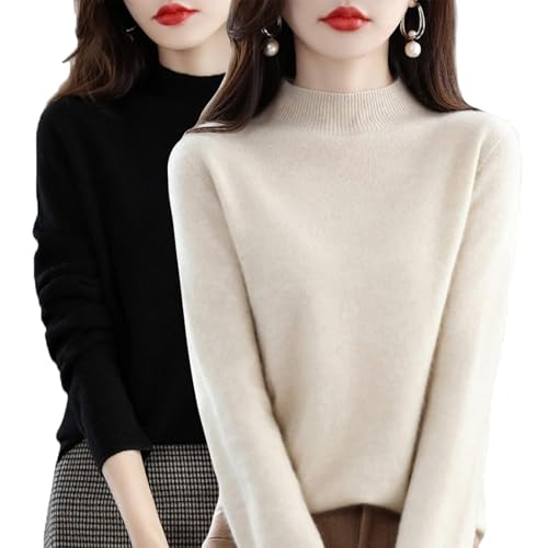 100% Cashmere Sweaters for Women, 2026 New Womens Cashmere Oversized Long Sleeve Pullover Sweater Crew Neck Jumpers