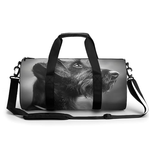Sac fourre-tout en toile pour voyage et yoga avec motif chiens 45 cm