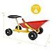 Costzon Kids Ride-on Sand Dumper, Children Outdoor Sandbox Toy w/Ergonomic Handle & 4 Wheels, Heavy Duty Steel Digging Metal Garden Play Tool for Boys Girls, Kids Wheelbarrow (Red)