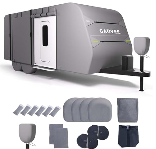 RV Cover, 24-27FT Camper Trailer Cover, Anti-UV and Waterproof with