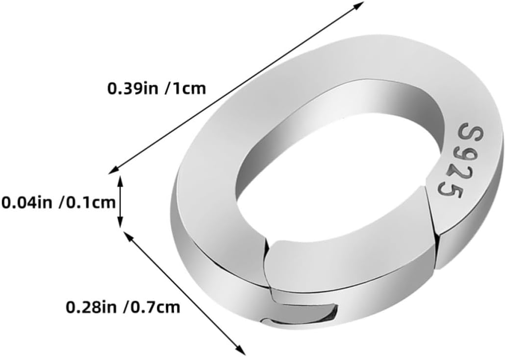 Healifty 2pcs Silver Oval Necklace Clasps with Spring Mechanism and Compact Design, Jewelry Making Supplies for Bracelets and Necklaces, for Travel and Special Events