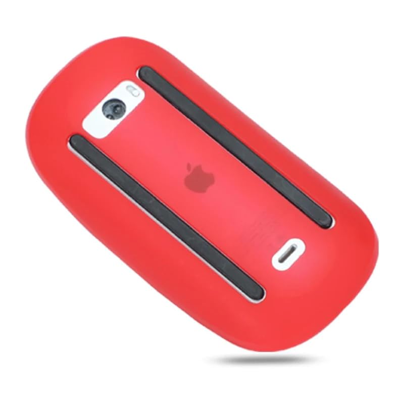 Image of RAYA Silicone Case Cover Compatible with Apple Magic Mouse, Shockproof and Scratchproof Protective Skin for Apple Magic Mouse 1 /2 [ Only Silicone Cover, Mouse NOT Included in The Offer ] (Red)