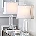 SAFAVIEH Lighting Collection Olympia Crystal 24-inch Bedroom Living Room Home Office Desk Nightstand Table Lamp Set of 2 (LED Bulbs Included)