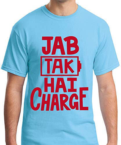 Image of Caseria Men's Cotton Printed T-Shirt -Jab Tak Hai Charge | 100% Cotton | Half Sleeves | Regular Fit | Printed | Round Neck | Graphic T Shirt