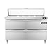 Continental Refrigerator DL48-12-D Designer Line Sandwich Unit, 48" W, With 12 Pan Top Openings & Four Drawers
