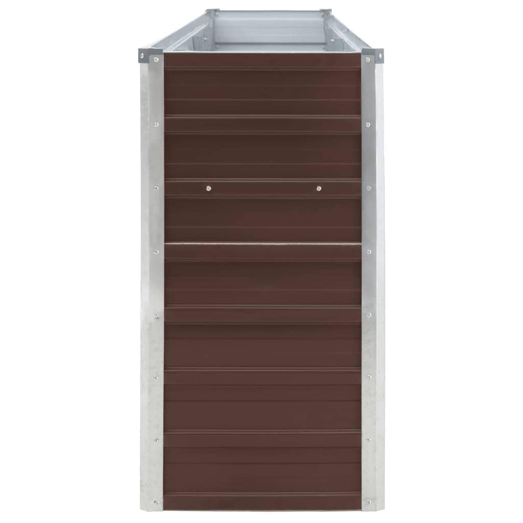 vidaXL Jardinière Pot de Fleurs Bac à Plante Pot de Plante Bac de Fleurs Légumes Herbes Jardin Extérieur 320x40x77 cm Acier Galvanisé Marron