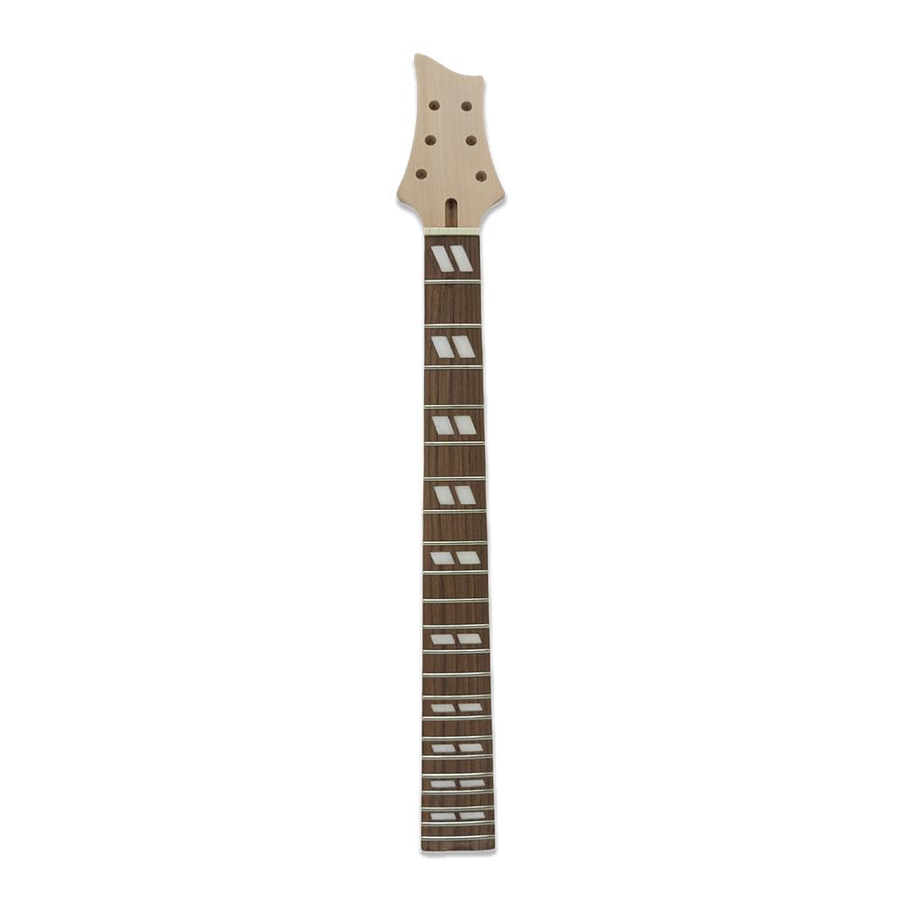 Gitarrenhals mit 22 Bünden, Mensur von 630 mm, Mahagoni-Ersatz für Schraubkopf am Halsansatz (schräge Blockeinlage)