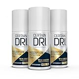 Certain Dri Prescription Strength Clinical Antiperspirant Roll-On for Hyperhidrosis, 72-Hour Sweat Protection, Fragrance-Free, Doctor-Recommended for Men & Women, 1.2 fl oz, (3-Pack)
