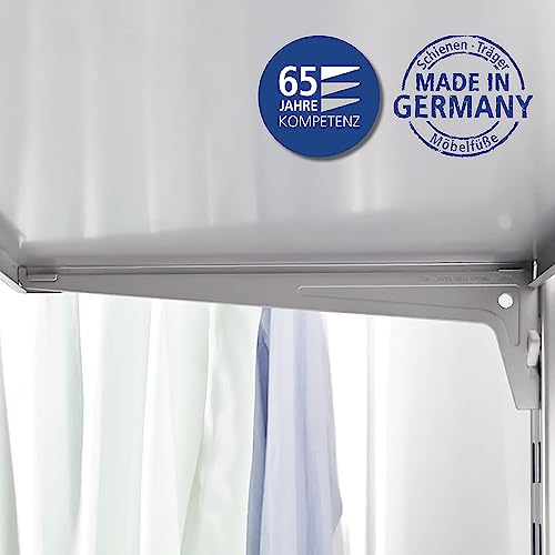 Element System PRO-TRÄGER - Sicherheitsträger mit 2 Einhängehaken und Aushängesicherung - 500 mm, Stahl, Weiß, 2 Stk.