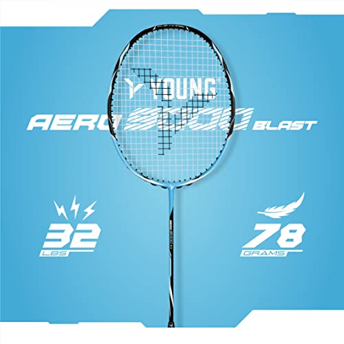 Image of Young Aero 9000 Blast (78g, Head Heavy, UHM Japanese Graphite) Strung Badminton Racquet